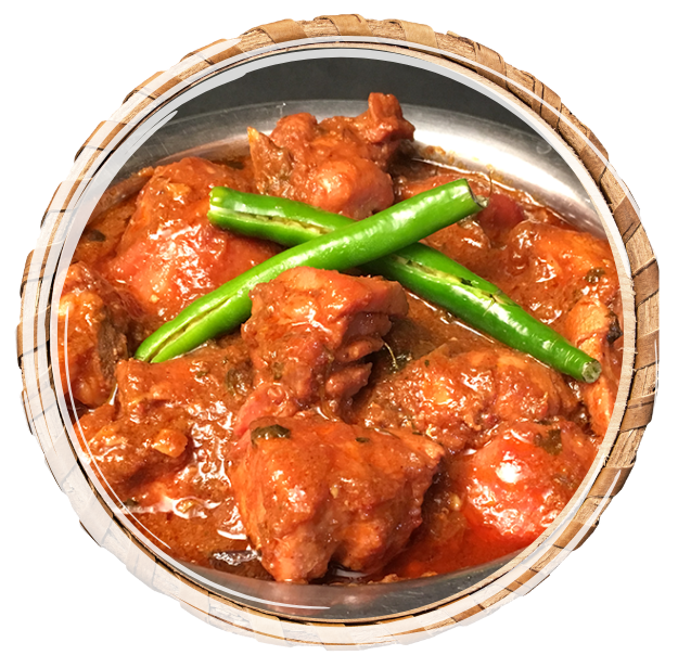 Tender pieces of chicken or mutton cooked in a rich and creamy tomato based gravy, flavored with aromatic spices.